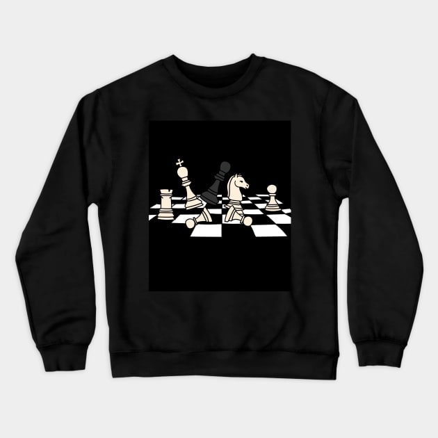 Chessboard Player Chess Pieces Crewneck Sweatshirt by flofin